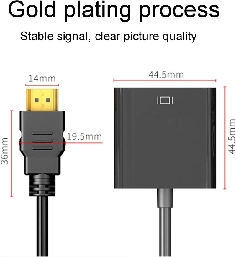 Hdmi male to vga female video 1080p adapter cable - Image 2