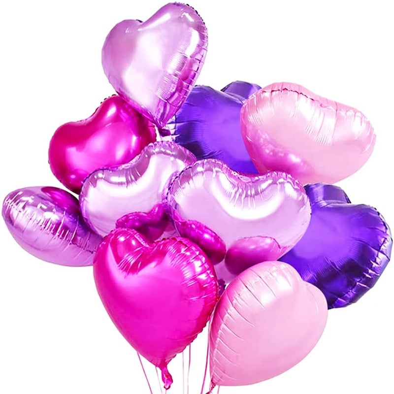 Simple polymer 18 inch Pink Heart Balloons Foil Balloons Mylar Balloons for Party Decoration, Pack of 20 - Image 1
