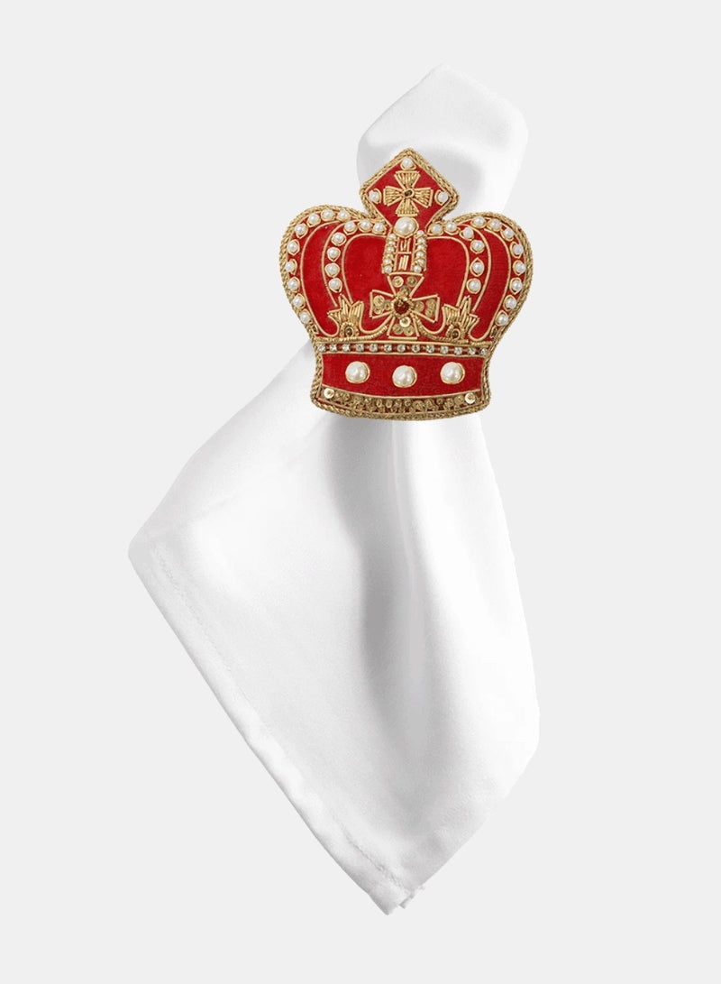 Baci milano Christmas Decoration HANDMADE NAPKIN RING CROWN  - Image 1