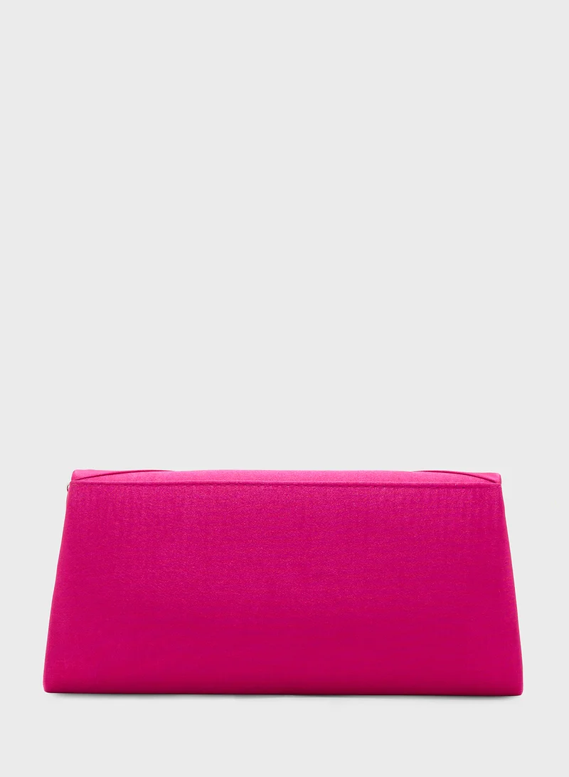 Ella Limited Edition Diamante Trim Clutch Bag With Bow  Detail
