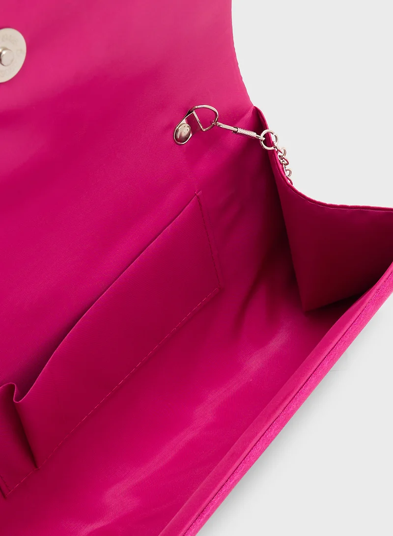 Ella Limited Edition Diamante Trim Clutch Bag With Bow  Detail