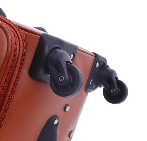 PARAJOHN PU  Leather Material Extra Durable Rugged Built 3-Piece Hardsided Luggage Set | 4-Wheel Spinner Trolley | Small (10kg), Medium (20kg), Large (30kg) - Orange