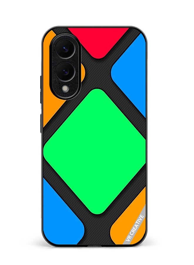 VR CREATIVE Protective Case Cover For Samsung Galaxy S25 Edge Abstract Design Multicolour