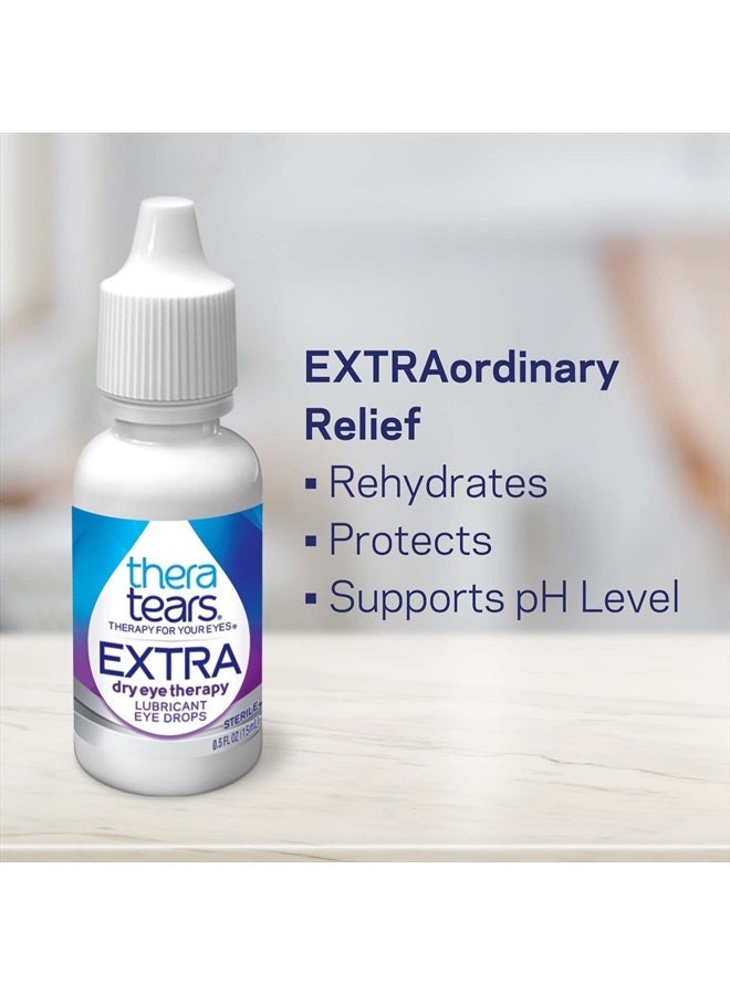 TheraTears Extra Dry Eye Therapy Lubricating Eye Drops for Dry Eyes, 0.5 fl oz Bottle, 2 Count(Pack of 1) - Image 3