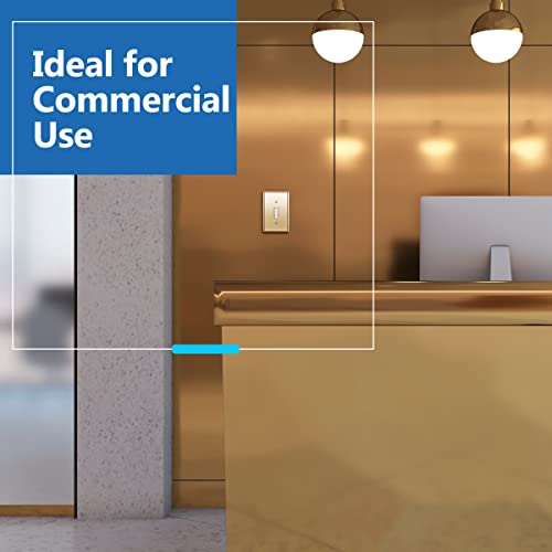 LIDER Toggle Switch Metal Wall Plate, Impact and Corrosion Resistant, Metal Light Switch Cover, 201 Stainless Steel, Sleek, Minimalist Design, Mid-Size 1-Gang 4.88" x 3.11", Polished Brass - Image 5