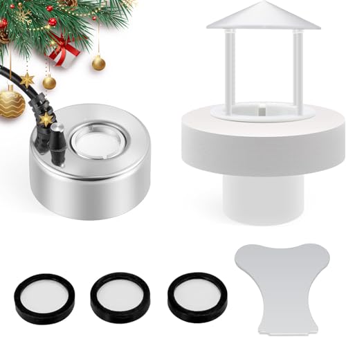 Mxmoonant 350mlH Ultrasonic Mist Maker Fogger Metal Atomizer with Removable Splash Guard for Water Fountain Pond Pot Rockery Sink