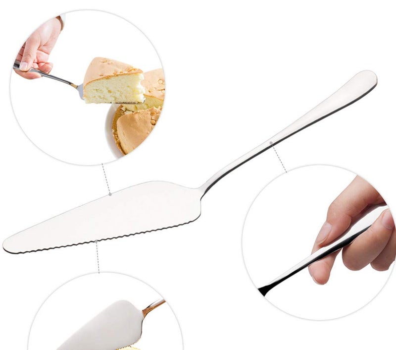 senover Pack of 6 Stainless Steel Pizza Pie Cake Server Pie Cake Serving Set, Pie Cake Pizza Shovel Cutter (silver) - Image 2