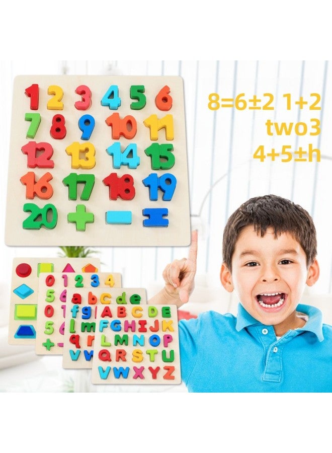 Direct Wooden Numbers And Letters Children's Shape Cognitive Hand-held Board Baby Jigsaw Puzzle Board Early Education Toys-Color:CH-other Uppercase Letters - Image 3