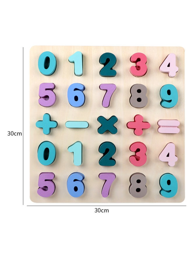 Direct Wooden Numbers And Letters Children's Shape Cognitive Hand-held Board Baby Jigsaw Puzzle Board Early Education Toys-Color:CH-other Uppercase Letters - Image 5