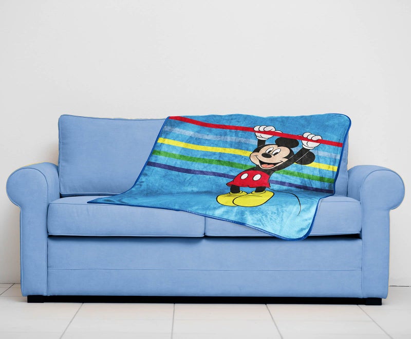 Sunny Side Up Disney Mickey Mouse Plush Travel Throw Blanket - Measures 40 x 50 Inches - Super Soft & Cozy Travel Accessories - Image 1