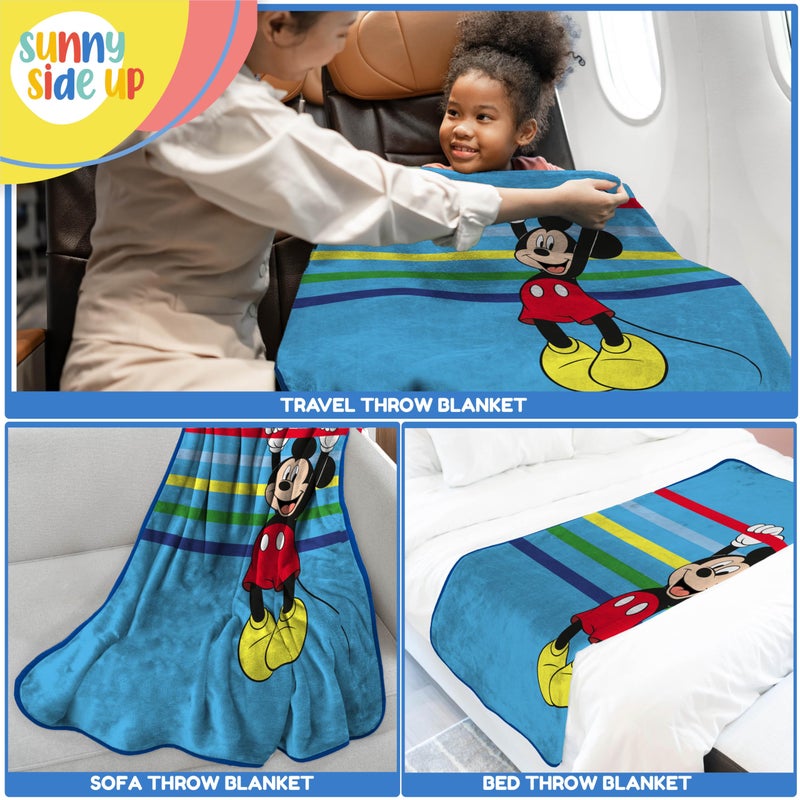 Sunny Side Up Disney Mickey Mouse Plush Travel Throw Blanket - Measures 40 x 50 Inches - Super Soft & Cozy Travel Accessories - Image 3
