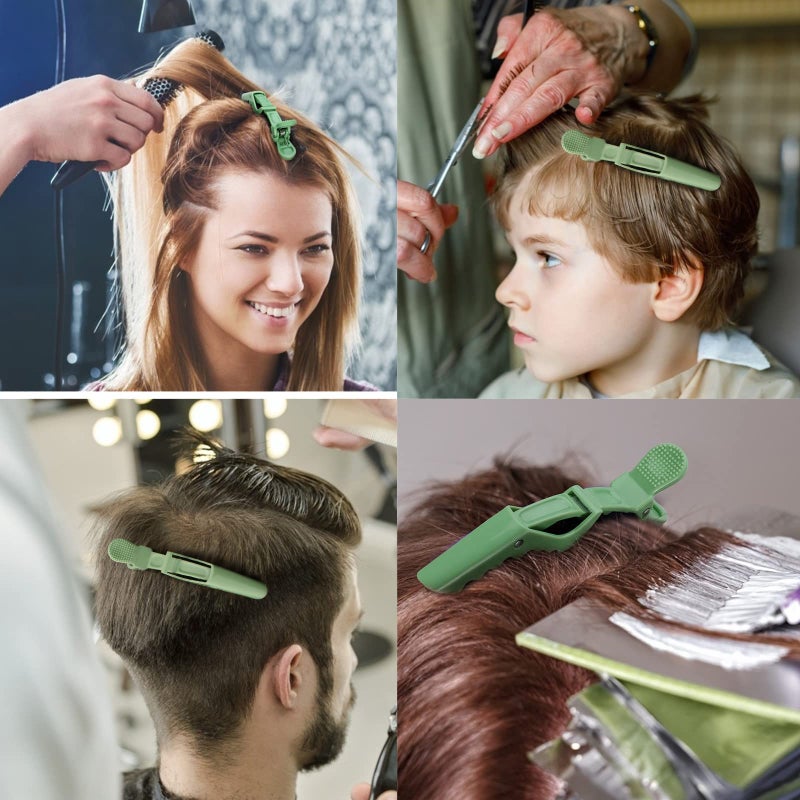 Ondder 14 Pcs Green Hair Clips for Sectioning and Styling - Larger Salon Pro Clips for Barber Coloring, Cutting - Hair Accessories for Women and Men - Image 5