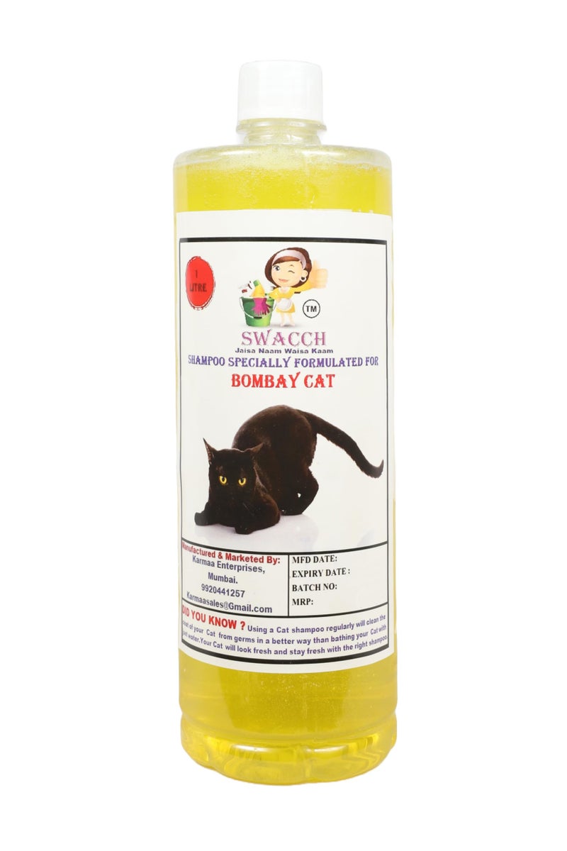 SWACCH Shampoo Specially FORMULATED for Bombay CAT (1 Litre) Lemon - Image 2