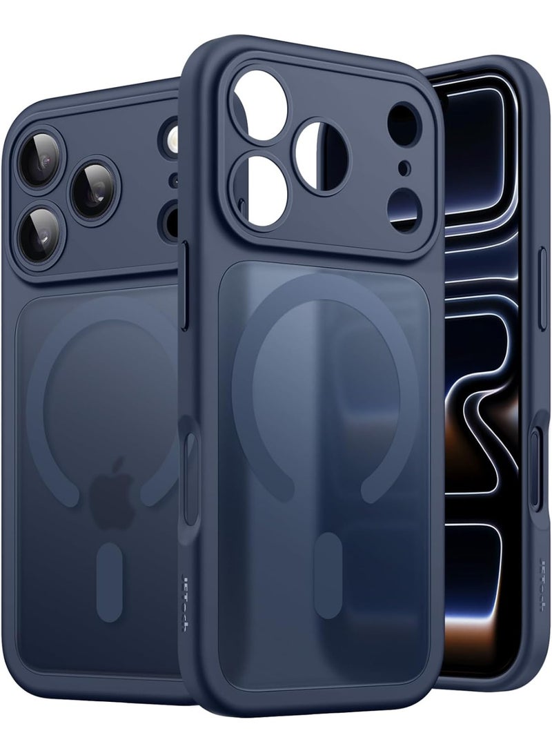 حافظة مغناطيسية مناسبة لغطاء الكاميرا الكامل لجهاز iPhone 17 Pro Max، متوافق مع MagSafe، [مضاد للسقوط من الدرجة العسكرية] [مضاد للبصمة] غطاء هاتف محمول شفاف فائق النقاء مقاوم للصدمات (أزرق) - Image 1