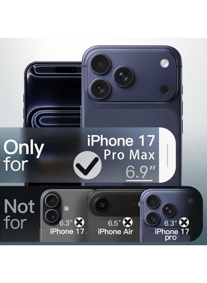 حافظة مغناطيسية مناسبة لغطاء الكاميرا الكامل لجهاز iPhone 17 Pro Max، متوافق مع MagSafe، [مضاد للسقوط من الدرجة العسكرية] [مضاد للبصمة] غطاء هاتف محمول شفاف فائق النقاء مقاوم للصدمات (أزرق) - Image 2