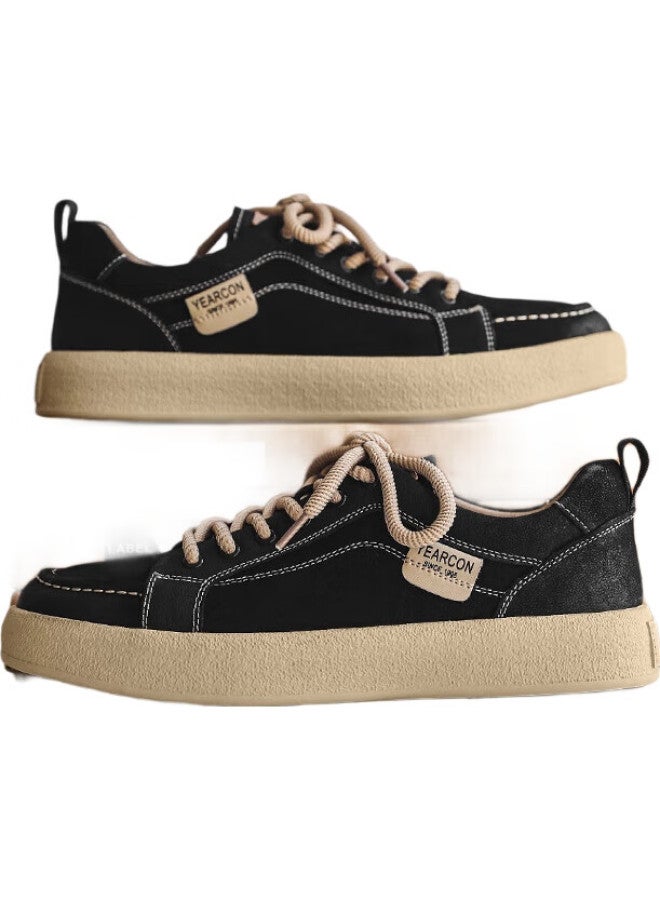 YEARCON Men'S Shoes, Sports Casual Shoes, Fashionable Sneakers, Lace-Up Training Shoes For Men, 96242W, Black, Size 42 - Image 1