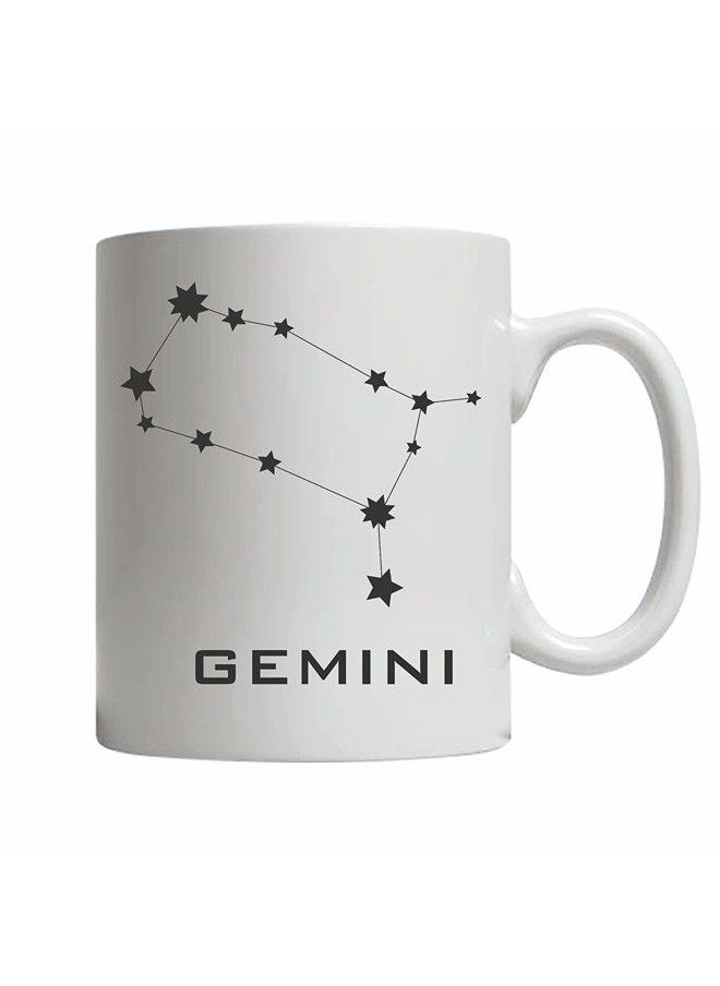 Giftmate - Giftmate Gemini Zodiac Sign Printed Ceramic Tea and Coffee Mug 320ml - Image 1