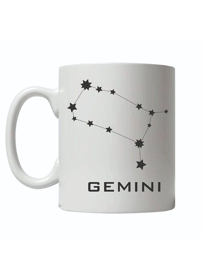 Giftmate - Giftmate Gemini Zodiac Sign Printed Ceramic Tea and Coffee Mug 320ml - Image 1