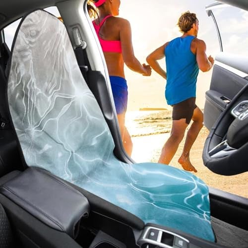 JOAIFO Waterproof Sweat Towel Car Seat Cover Universal AntiSlip Automotive Seat Covers for Post Gym Workout Running Swimming Beach and Hiking Seawater - Image 3