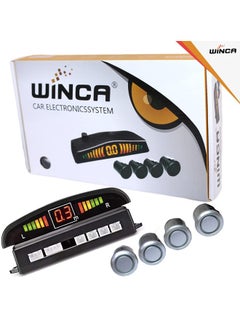 WINCA WINCA Car Parking Sensor 4 Sensors Auto Reverse Assistance Backup Radar Detector System Digital Display Double-sided tapes 12v power cable Control Box (SILVER)  - Image 4