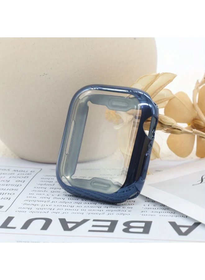 غطاء Deep Blue Soft TPU وواقي شاشة عالي الدقة لساعة Apple Watch Series 4 و5 و6 وSE مقاس 44 مم - Image 1