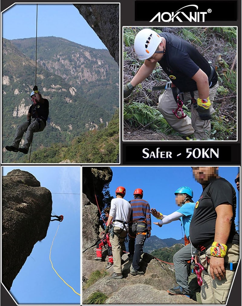 AOKWIT 50KN Rescue Figure, 8 Descender Large Bent-Ear Belaying and Rappelling Gear Belay Device Climbing for Rock Climbing Peak Rescue 7075 Aluminum Alloy - Image 4
