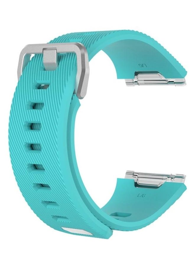 BGM Ionic Twill Texture Silicone Replacement Wrist Strap Watchband with Buckle- Small Mint Green - Image 1