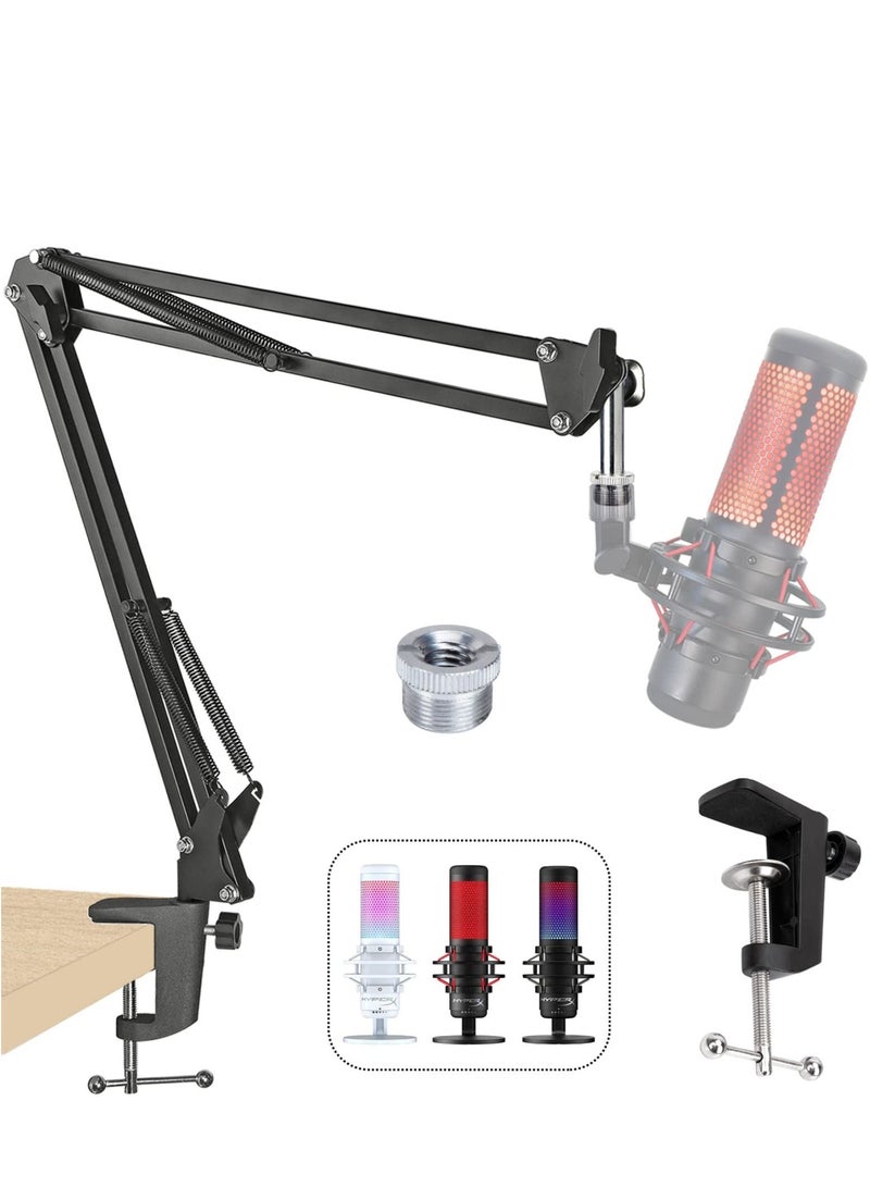 والالا حامل ميكروفون بذراع ذراع، حامل ذراع مقص قابل للتعديل لـ HyperX QuadCast، ميكروفون مكثف USB QuadCast S RGB من SUNMON (بدون ميكروفون) - Image 1