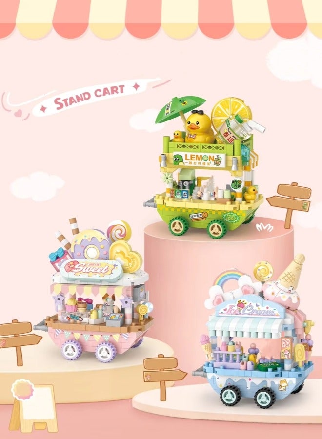 Loz Building Blocks Ice Cream Cart Toy, 300Pcs Mini DIY Building Blocks Model MOC Construction Toy Pretend Play Ice Cream Shop Toy MOC Creative Building Toys, Gift Idea for Kids Adults - Image 5