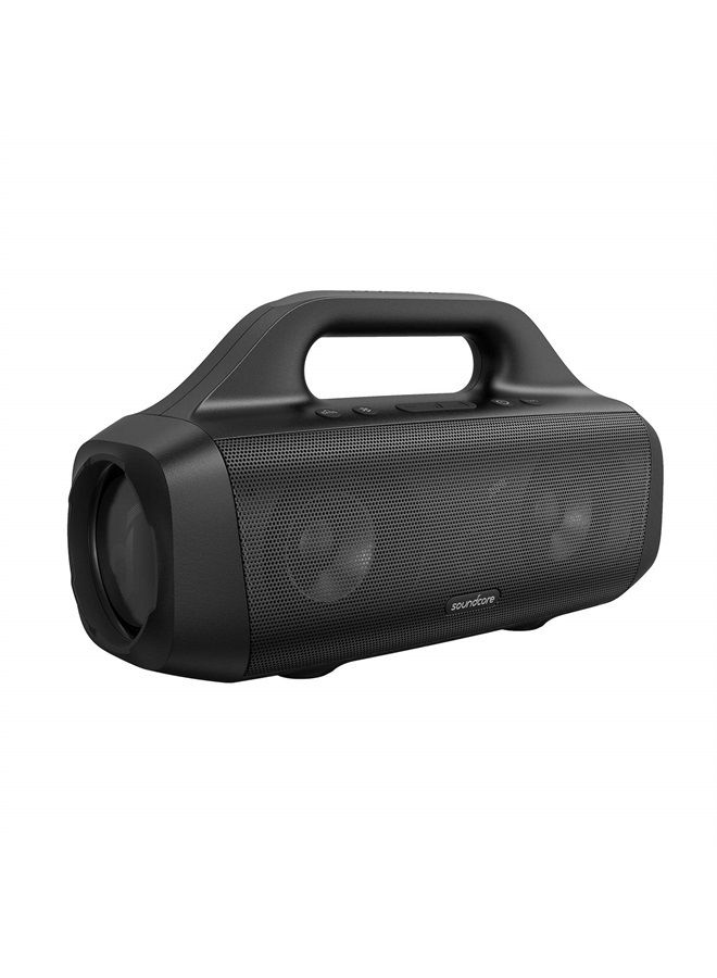 Soundcore مكبر صوت Anker Motion Boom خارجي مع مشغلات تيتانيوم، تقنية BassUp، مقاومة للماء IPX7، وقت تشغيل 24 ساعة، تطبيق، مقبض مدمج، مكبر صوت بلوتوث محمول للخارج، والتخييم - Image 1