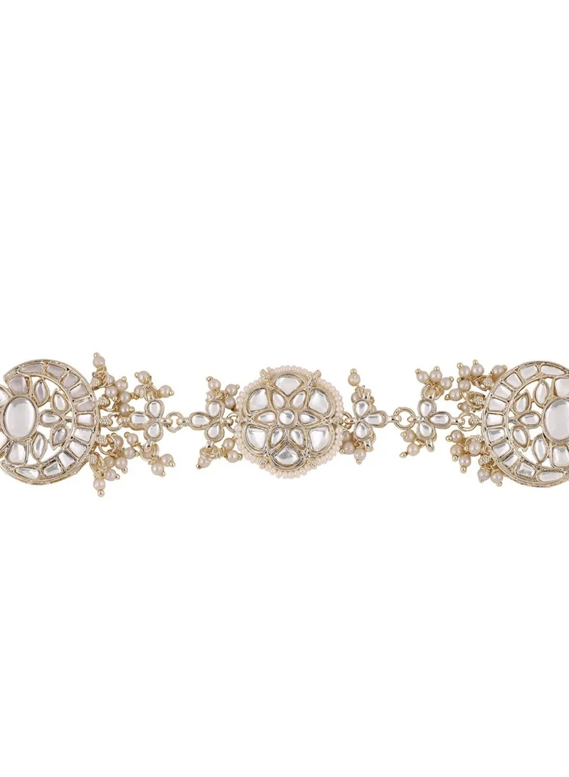 Priyaasi Women Kundan-Studded  Beaded Matha Patti Head Jewellery