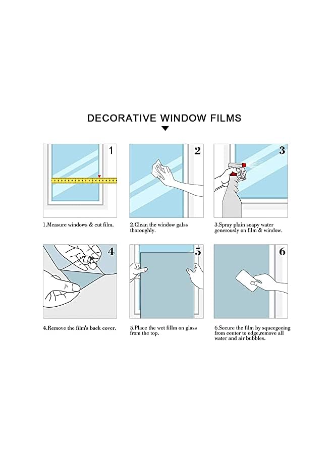 The Bros Frosted Window Film Non-Adhesive Film Frosted Window Sticker Static Cling Door Film Self Static-Cling Decorative Window Cling for Home Office UV Protection 35.4In.by 78.7In. - Image 2