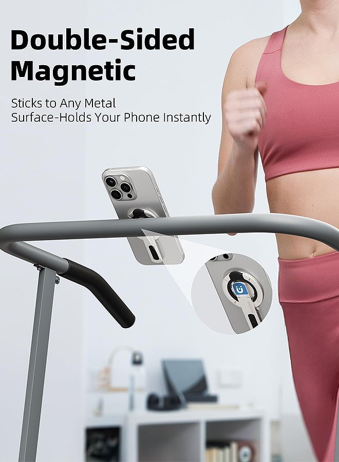 GD 2 Pcs 3-in-1 MagSafe Phone Grip Stand Double-Sided Magnetic Phone Finger Ring Holder with 360° Rotation - Magnetic Phone Stand for iPhone 17/16/15/14/13/12 Series (Black+White) - Image 4