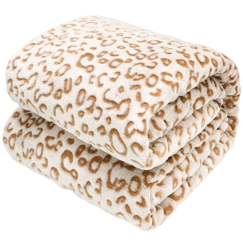 SEEGU Flannel Kids Blanket Brown Soft Fleece Blankets Small Warm Taupe Throw Blankets Cheetah Gifts Decor Stuff for Boys Girls 40x50inch - Image 1