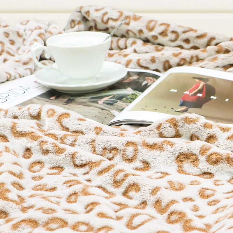 SEEGU Flannel Kids Blanket Brown Soft Fleece Blankets Small Warm Taupe Throw Blankets Cheetah Gifts Decor Stuff for Boys Girls 40x50inch - Image 3