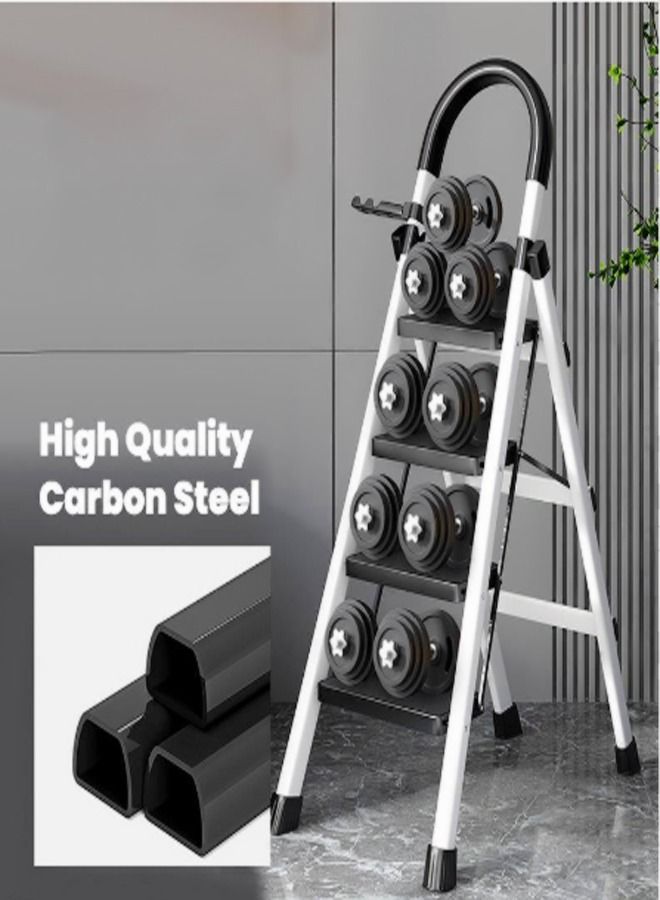 fashionhome 4 Steps Multifunction Household Indoor Folding Ladder and Storage Rack Suitable for Kitchen Home and Living Room 45 x 70 x 125 CM - Image 2