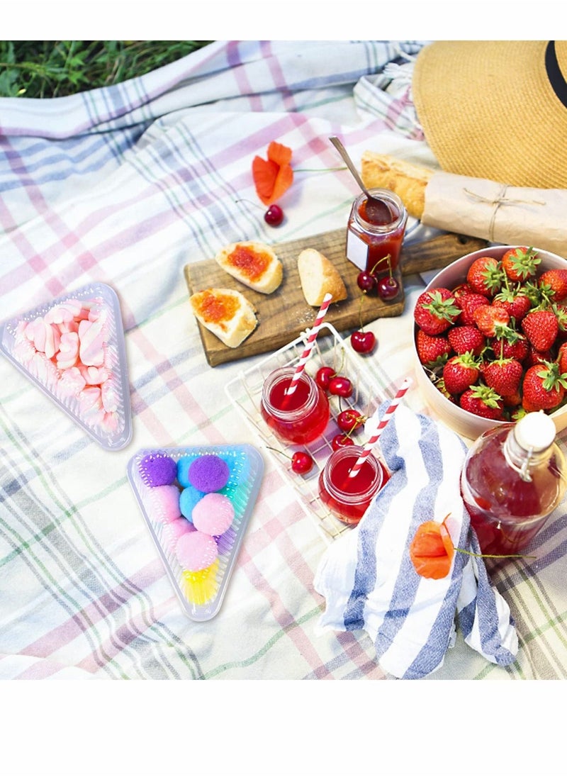 Generic - Transparent Cake Slice Containers Plastic Containers with Lids 5“ Clear Medium Hinged Lid Cheesecake Container Disposable to Go Box for Restaurants Delivery Takeout 100 Pcs - Image 1