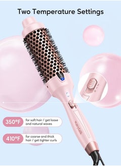 wavytalk Wavytalk Thermal Brush, 1 1/2 Inch Ionic Heated Round Brush Creates Blowout Look, Thermal Round Brush Makes Hair Shinier & Smoother, Dual Voltage, Easy to Use (Pink)  - Image 4