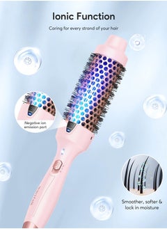 wavytalk Wavytalk Thermal Brush, 1 1/2 Inch Ionic Heated Round Brush Creates Blowout Look, Thermal Round Brush Makes Hair Shinier & Smoother, Dual Voltage, Easy to Use (Pink)  - Image 2