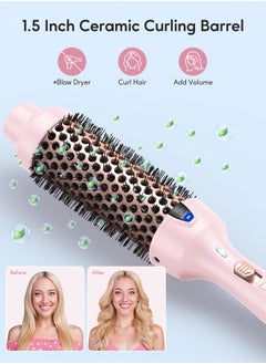 wavytalk Wavytalk Thermal Brush, 1 1/2 Inch Ionic Heated Round Brush Creates Blowout Look, Thermal Round Brush Makes Hair Shinier & Smoother, Dual Voltage, Easy to Use (Pink)  - Image 3