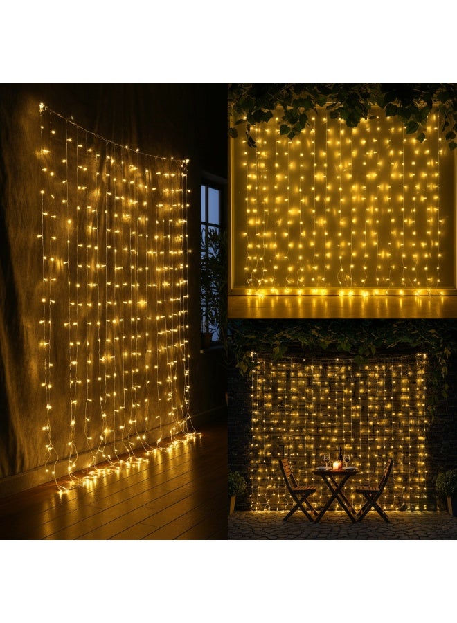 Hummer Curtain light string 3×3 meters, yellow light color - Image 1