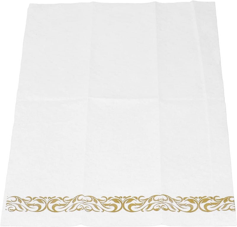 Gold Napkins with Gold Trim, 40PCS Disposable Dinner Napkins, Linen Hand Feel, Portable and Elegant - Soft Absorbent Paper, Perfect for Wedding, Party, and Family Events - Image 4