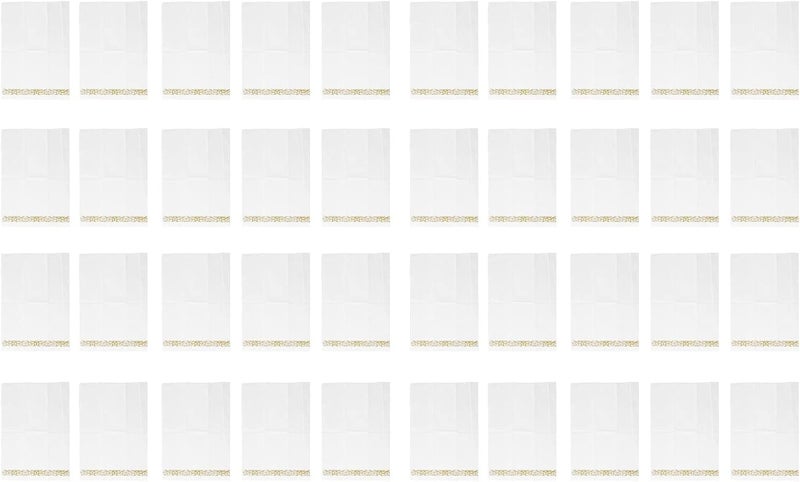 Gold Napkins with Gold Trim, 40PCS Disposable Dinner Napkins, Linen Hand Feel, Portable and Elegant - Soft Absorbent Paper, Perfect for Wedding, Party, and Family Events - Image 1