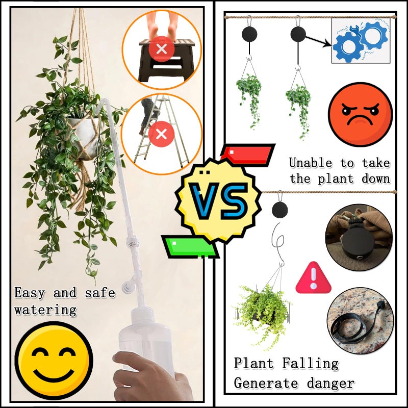 BKSAI Hanging Plant Plant Watering Bottle Update Multifunction Watering can with Long Spout Can Anti-backflow Watering System | Indoor or Outdoor | U.S.A Patent Design - Image 3