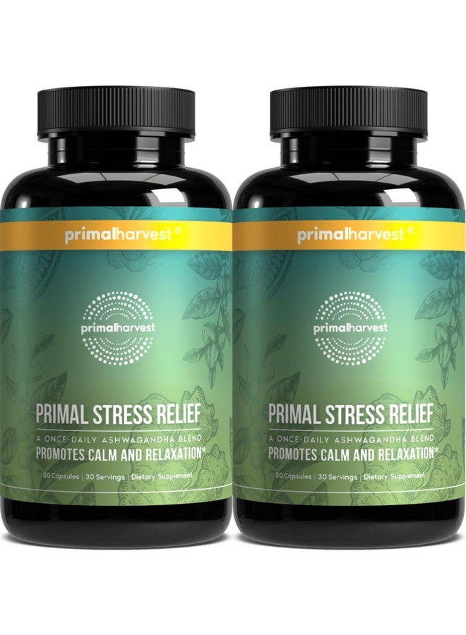 Primal Harvest Stress Relief Supplement for Women and Men Pure Ashwagandha Root Extract, L-Theanine Supplements, 60 Capsules - Image 1