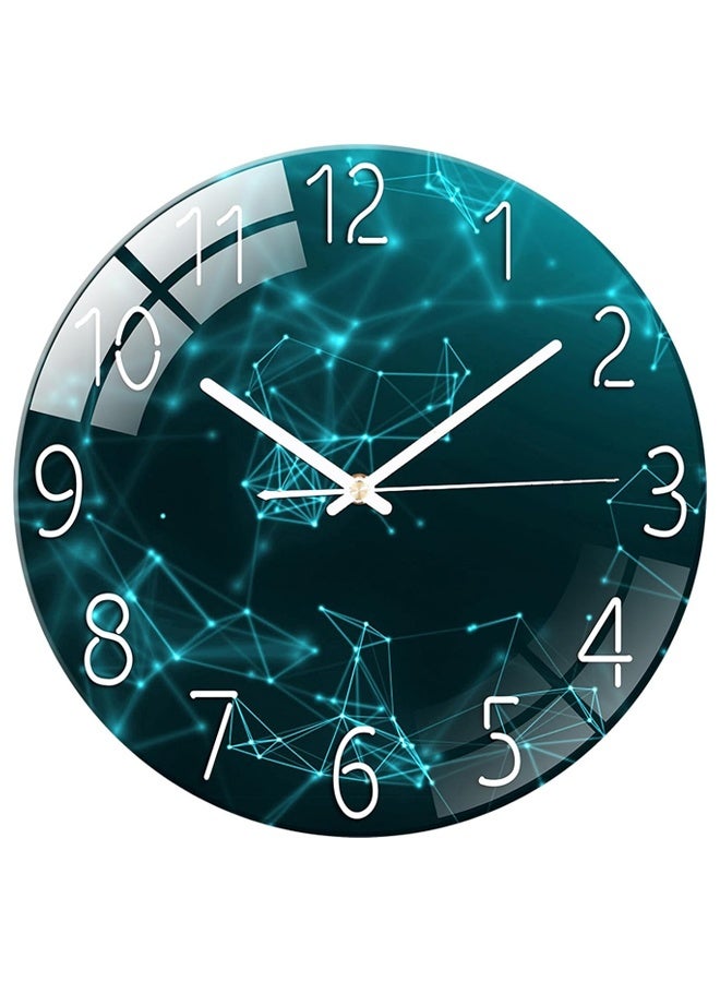 DUNISO 12 Inch Wall Clock,3D Curved Glass Large Wall Clock,Silent Non-Ticking Round Decorative Clock,for Office Home Bathroom Kitchen Bedroom School - Image 1