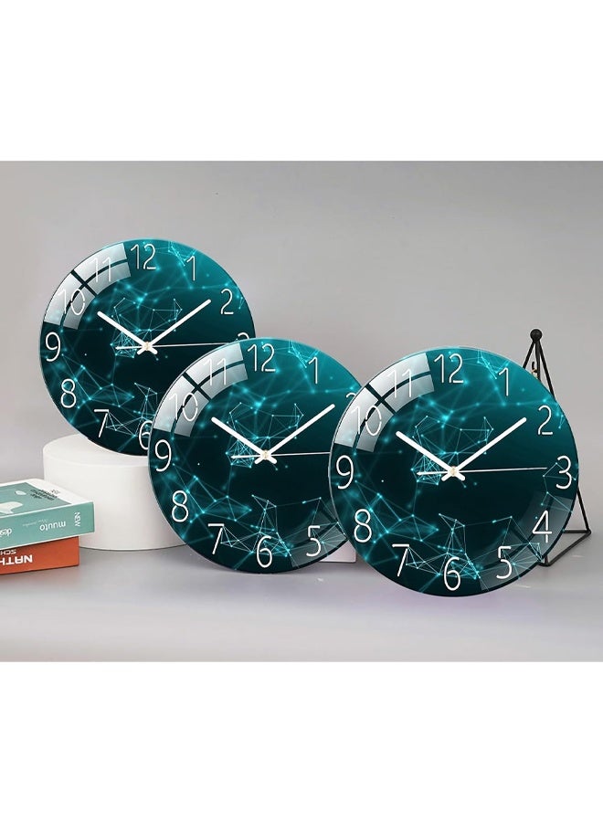 DUNISO 12 Inch Wall Clock,3D Curved Glass Large Wall Clock,Silent Non-Ticking Round Decorative Clock,for Office Home Bathroom Kitchen Bedroom School - Image 5