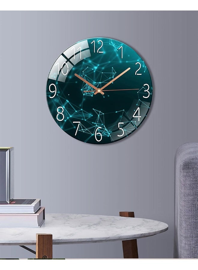 DUNISO 12 Inch Wall Clock,3D Curved Glass Large Wall Clock,Silent Non-Ticking Round Decorative Clock,for Office Home Bathroom Kitchen Bedroom School - Image 2