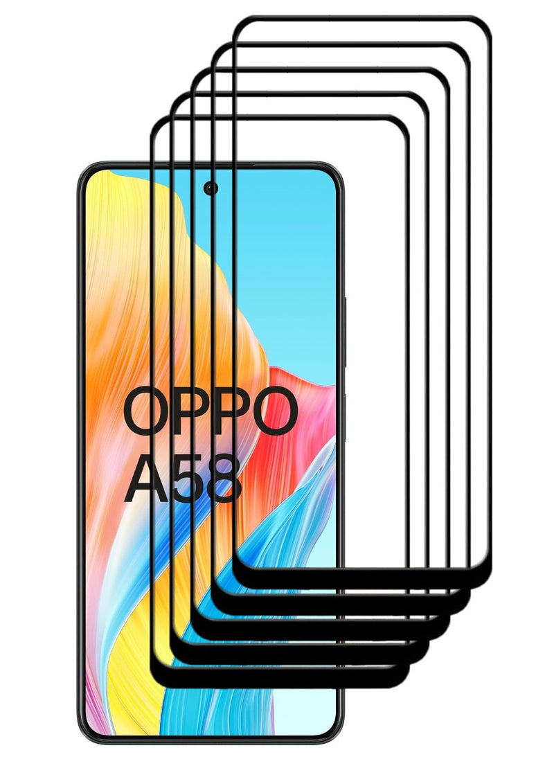 ACLIX 5 Pieces Antistatic ESD Dustproof Premium Quality High Definition Tempered Glass Screen Protector Designed For Oppo A58 4G - Image 1