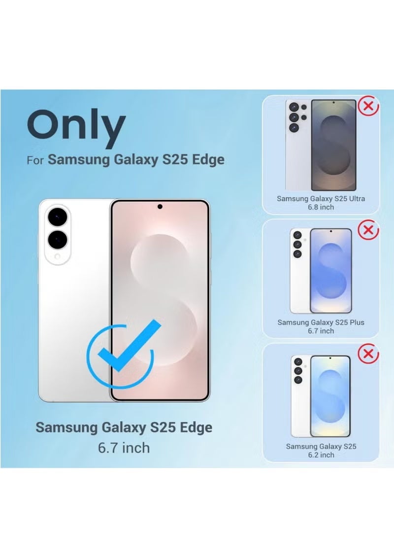 تايجر [5-in-1] Samsung Galaxy S25 Edge Clear Case | Anti-Yellowing Magnetic Shockproof Case | Compatible with Wireless Charging | Includes 2 Screen Protectors & 2 Camera Lens Protectors | Full Protection Bundle - Image 2